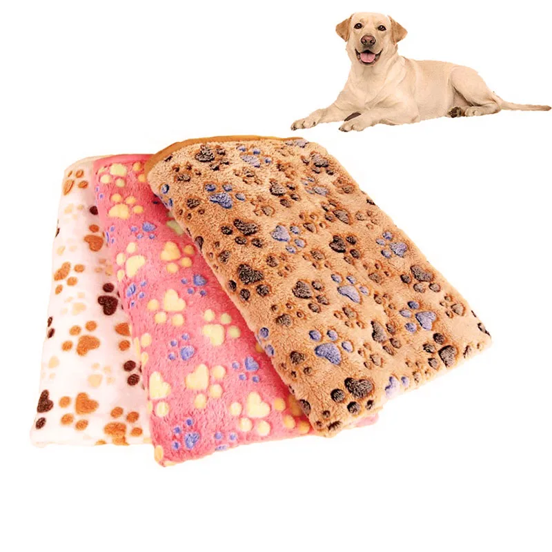 Soft Cute Warm Fluffy Fleece Flannel Dog Puppy Pet Pad Mat Throw Cover Blanket