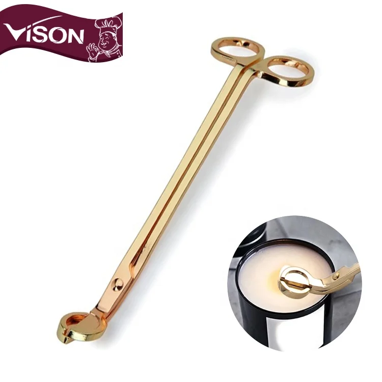 Wholesale Stainless steel Gold color  candle scissors cutting tools Accessory kit Candle Wick trimmer