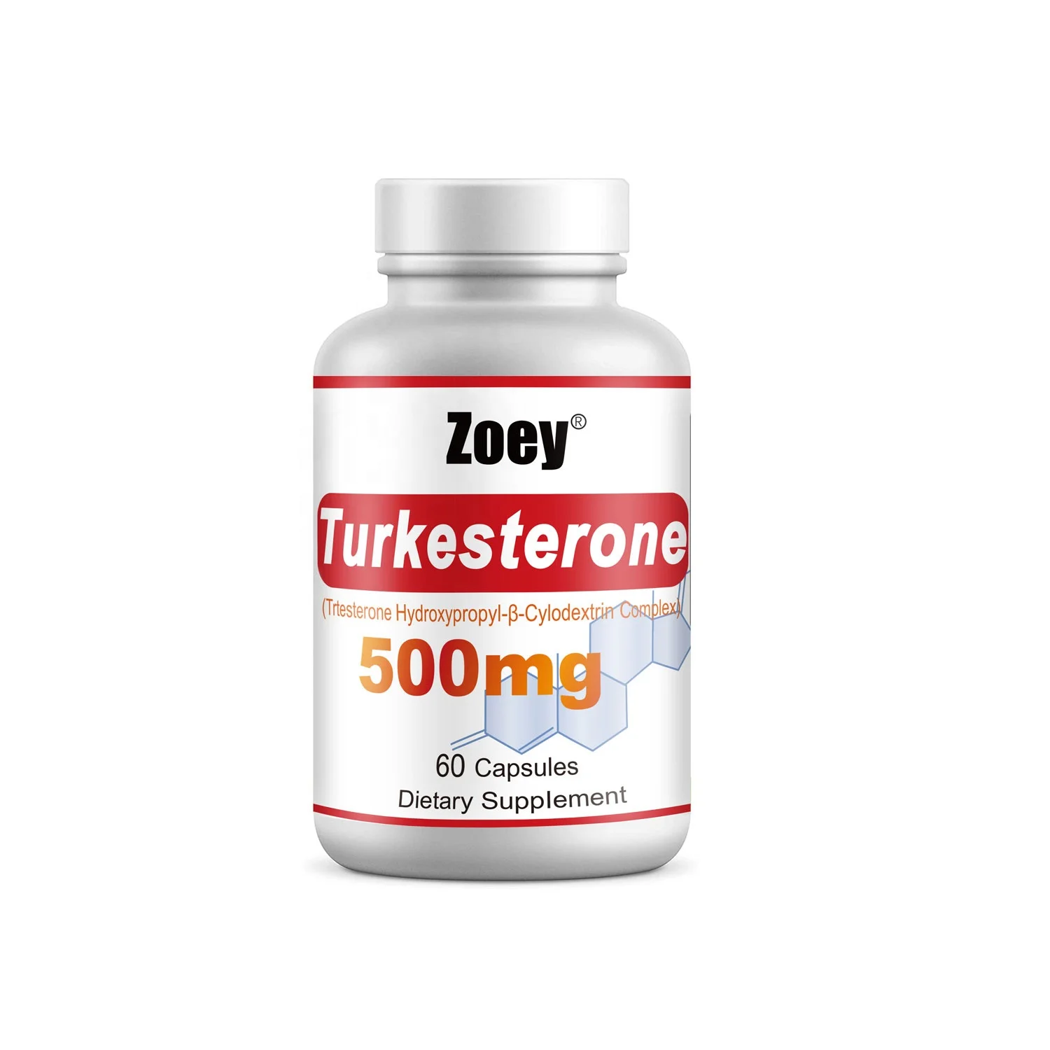 OEM Turkesterone 500 mg Complexed with Hydroxypropyl-Beta-Cyclodextrin for Enhanced Bioavailability 60 Capsules