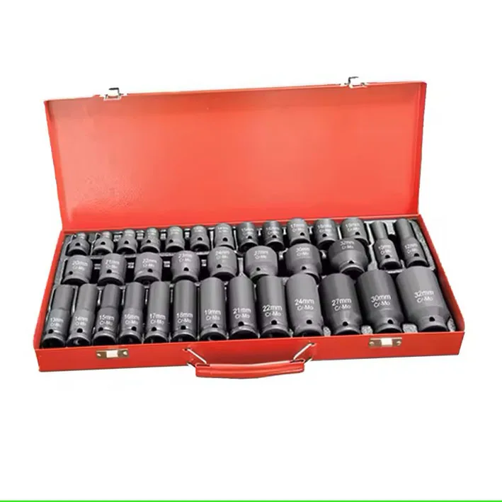 35 in 1 1/2 Inch deep heavy duty car tools air impact sockets wrench air tools tool set box Socket Set Hexagonal Socket Bits Set