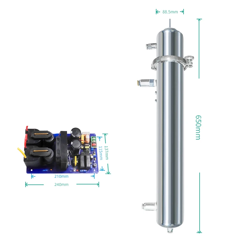 50g/h water colling ozone spare part quartz tube with power supply air purifier