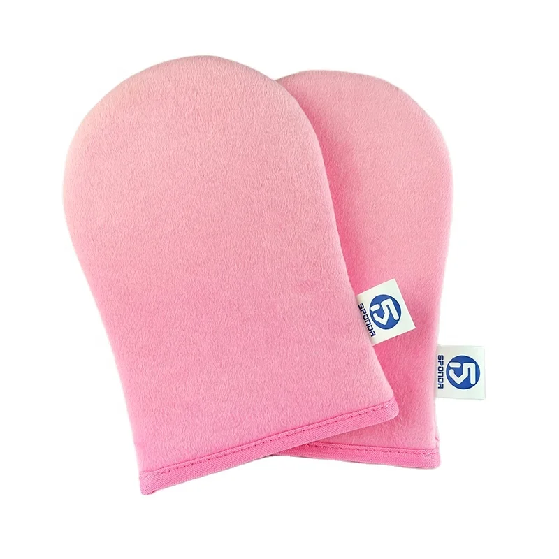 Good Price High Quality Pink Self Spray Tanning Lotion Applicator Double Sided Self Tanning Mitt for Applying Self Tanners