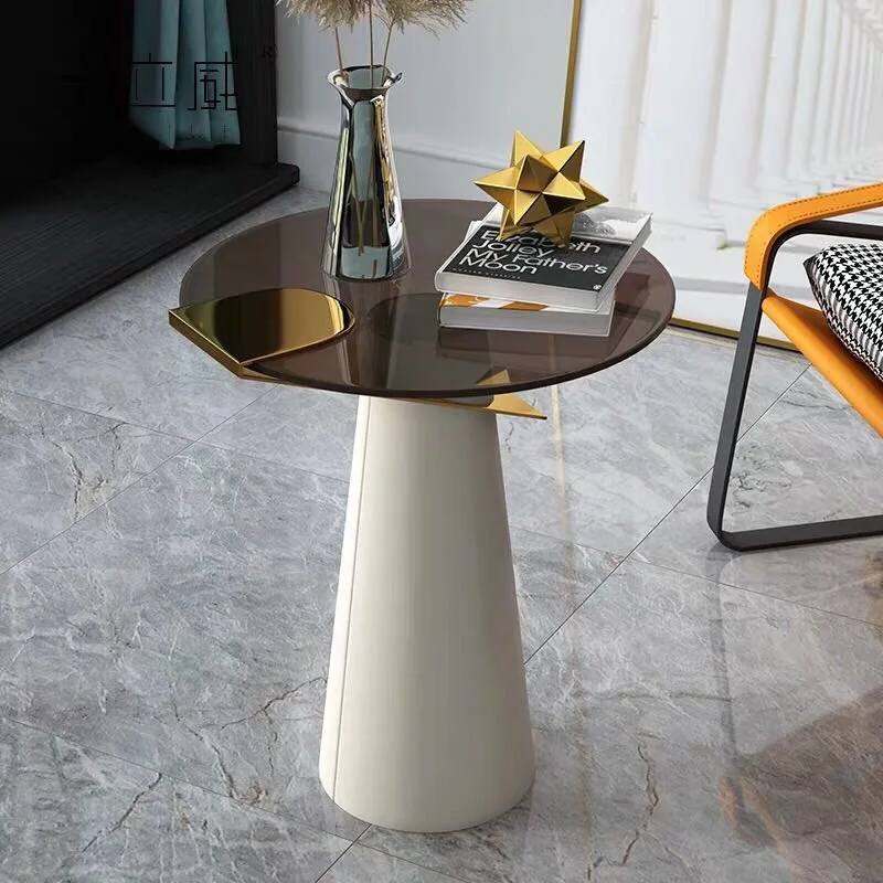 Wholesale Furniture Design Modern Glass Coffee Tables Metal Steel Stainless Style Sets Living Room Tea table side table