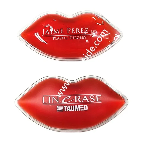 Red Lip Ice Gel Pack / Medspa Ice Pack / Lip Cool Gel Packs Plastic Surgery