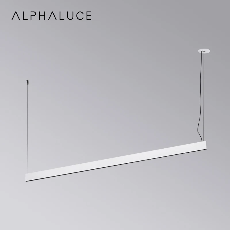 Alphalighting Modern Hanging Panel Linear Systems Led Ceiling Light Fixture Ceiling Office Linear Pendant Light