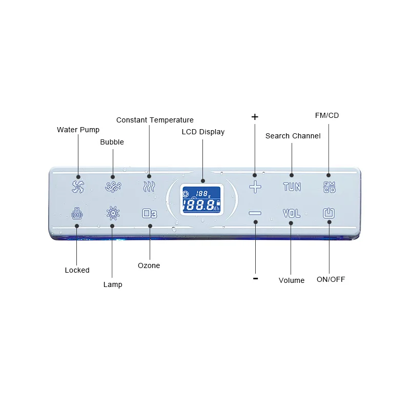 Supply new B-12 embedded bathtub thermostatic bubble bath multifunctional control panel advanced integrated intelligent  system