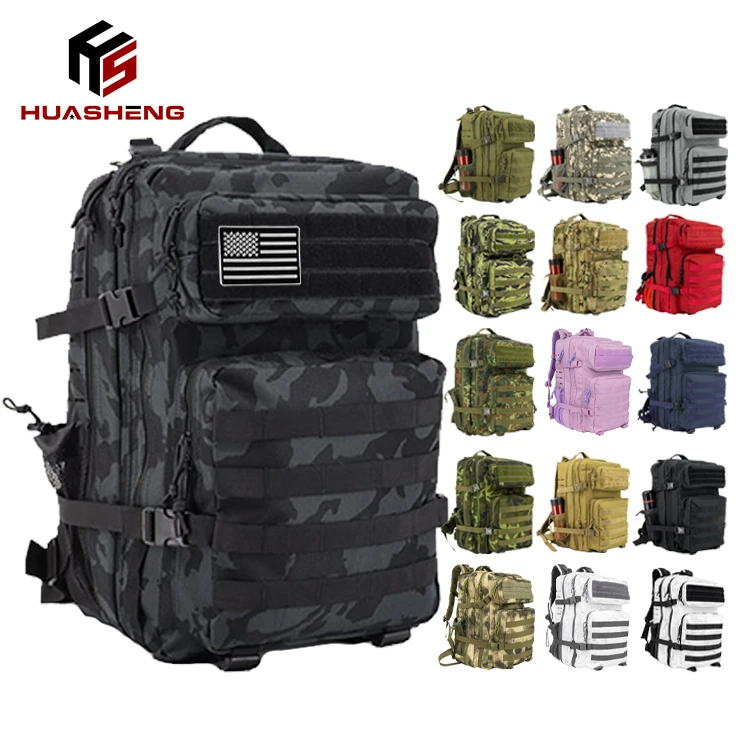 Stock 45L Large Capacity Man Tactical Outdoor Hiking Backpacks 3P EDC Molle Pack Trekking Camping Gym Bag