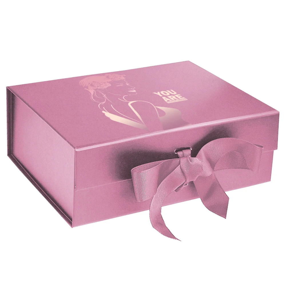 Plain Card Storage Magnetic Gift Large Cardboard Box Solid Cosmetic Magnetize Foldable Box