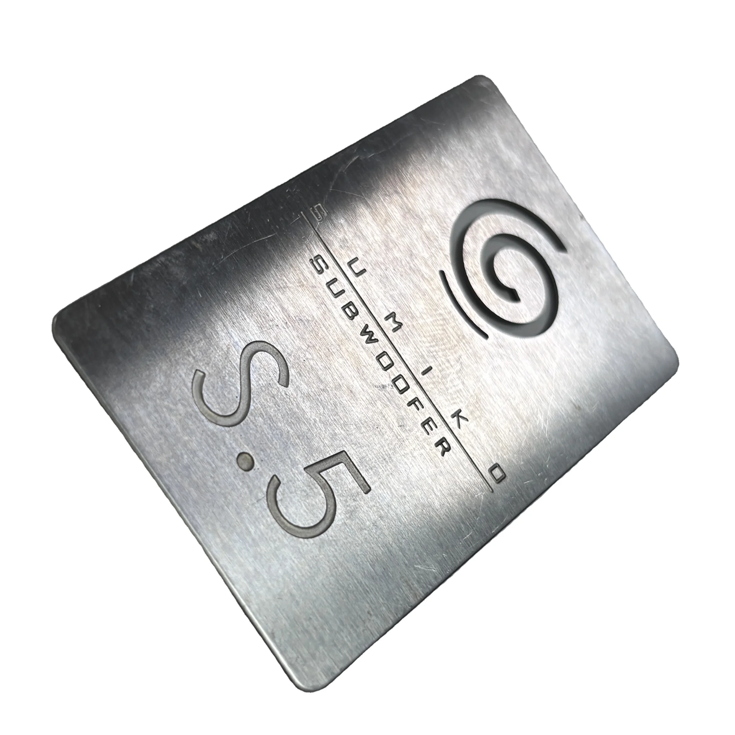 China Custom Self-adhesive Stainless Steel Sticker Private Etching Metallic Label Nameplate