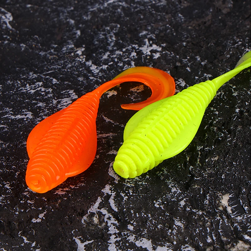 PVC Fishing Lures 6cm 8cm 10cm Soft Plastic Artificial Worm Bait Freshwater Saltwater Trout Lures Floating Design