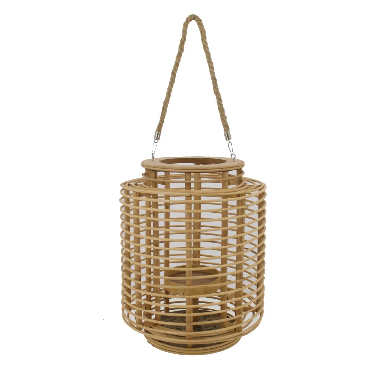 Chinese Lanterns Handmade Woven Wicker Candle Holder Home Decorative Lantern rattan woven hanging lantern decorations