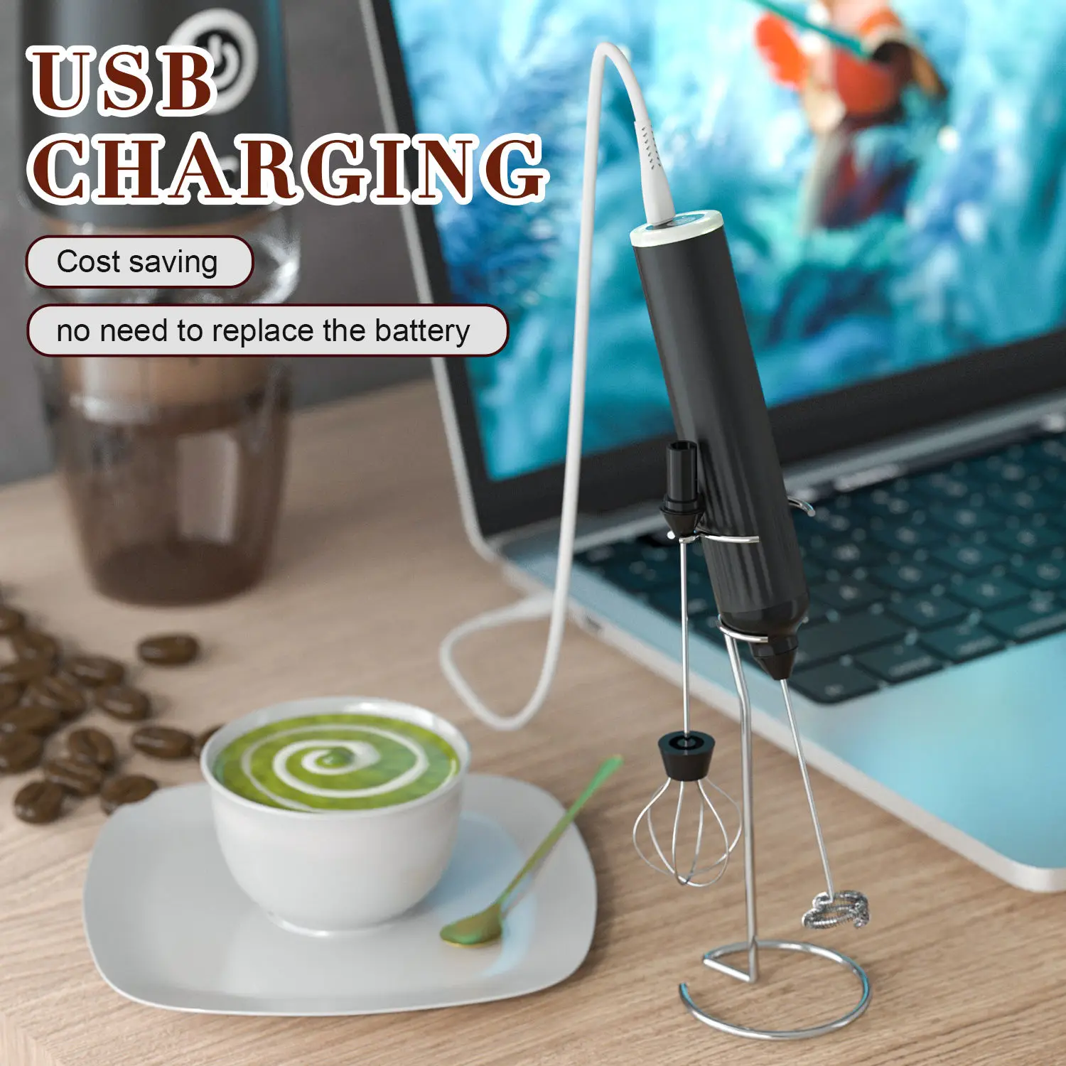 Electric milk frother mini handheld food blender coffee mixer milk frother coffee tea tools electric milk foamer machine