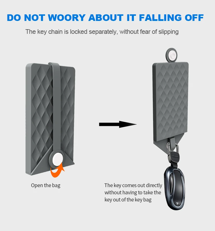 Signal-blocker  Silicone Car Key Case Cover Modern Keychain Keys Bag Holder Styling Accessories