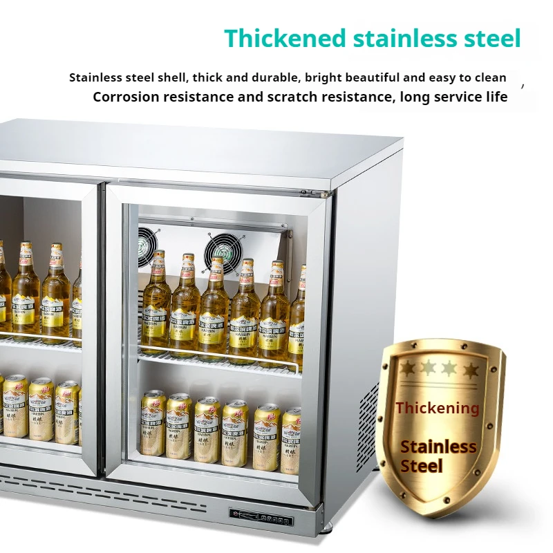 High Quality Three-Door Mini Wine and Beer Display Refrigerator Air-Cooled Built-in Fridge Sliding or Revolving Door Bar Fridge