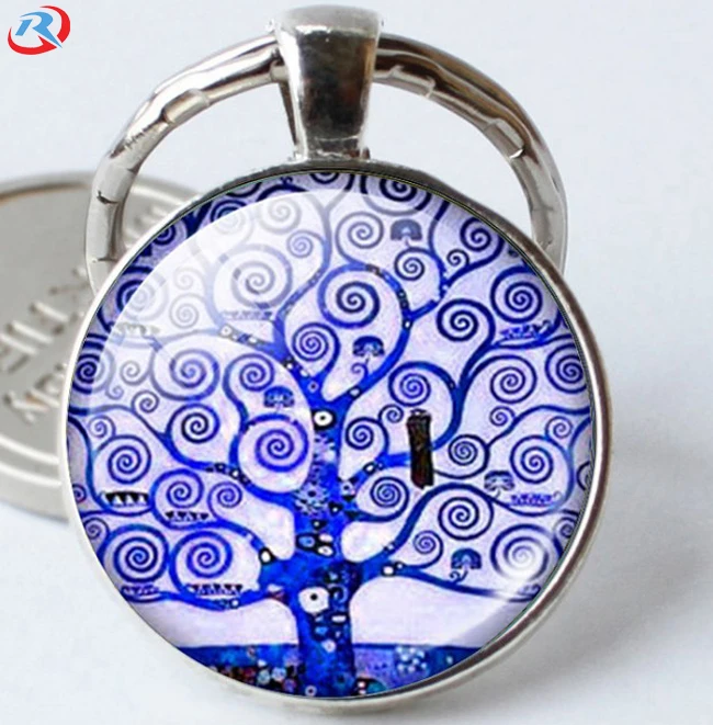 the Tree Of Restoration series Gemstone Dome Glass Metal Keychain/keychain