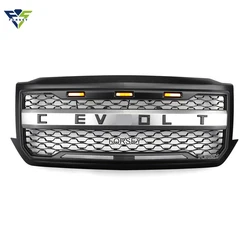 Chevy Car auto front bumper Grille fit for Silverado Chevrolet 2016 2017 2018 Replacement Mesh Grille With LED
