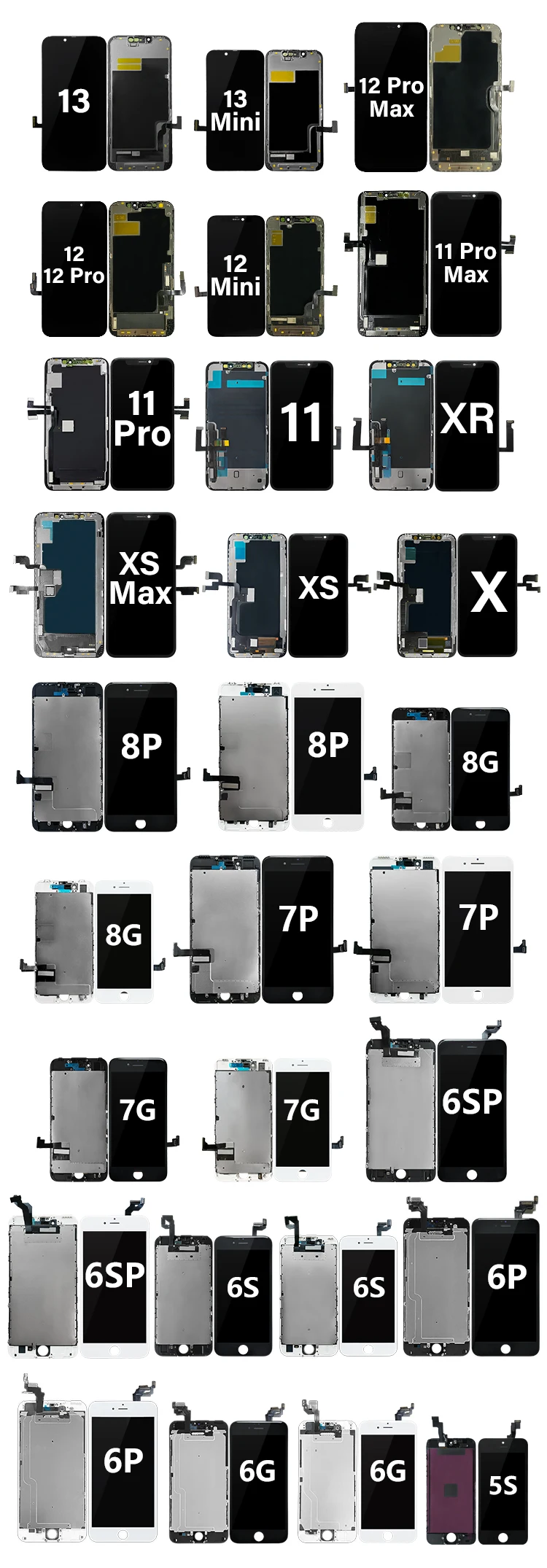 wholesale Mobile phone LCDs replacement for samsung for galaxy s2 s3 s4 s5 s6 s7 s8 s9 s10 plus s6 s7 edge plus display