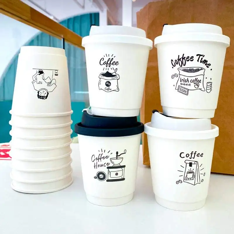 Promotional Factory Supply paper cups for hot drinks Good quality Top Seller paper coffee cups with lids