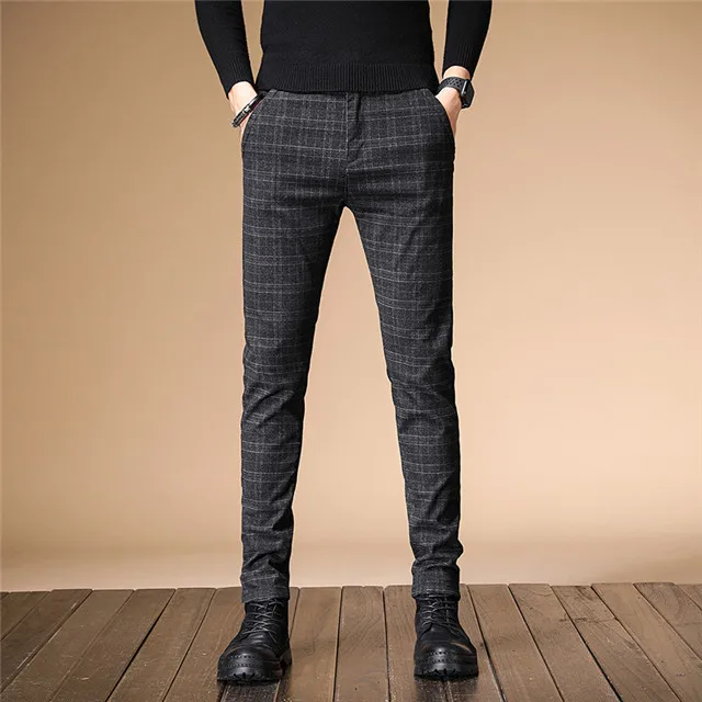 
2019 OME latest trousers casual check pencil pants narrow trousers new style 2013 men casual pants trousers 