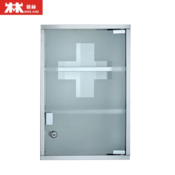 Medicine First Aid Medical Wall Mounted Medicine Cabinet Cupboard Locker with 2 Shelves & Lockable