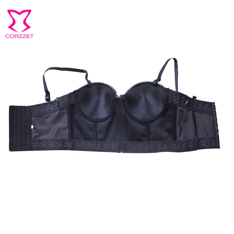 Black PU Leather Bras For Women Sexy Push Up Bra Plus Size Gothic Lingerie Underwear Steampunk Bralette Tops Party Clubwear 6XL