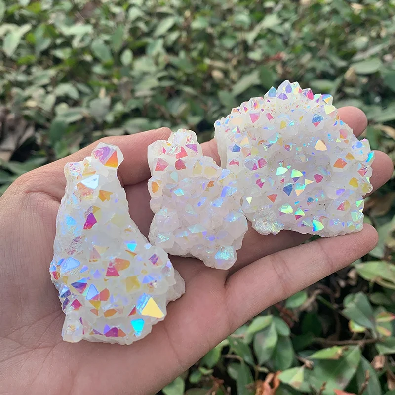 Wholesale natural crystal cluster reiki gemstone healing angel aura quartz cluster stones for decoration