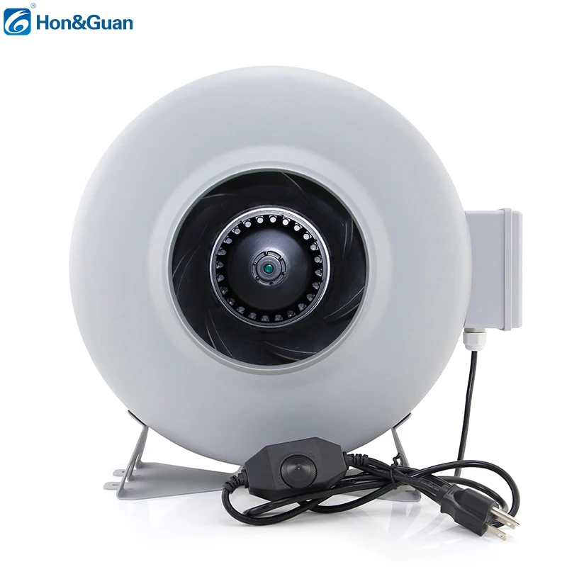 Hon&Guan Metal Circular Centrifugal Duct Fan Stable Performance and 50000 Hours Working Life Low Noise Duct Fan