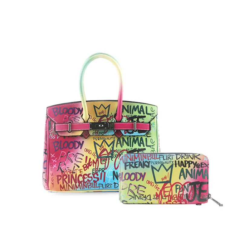
Maidudu designer color graffiti wallet famous brands wallet woman from factory in Guangzhou MOQ2 