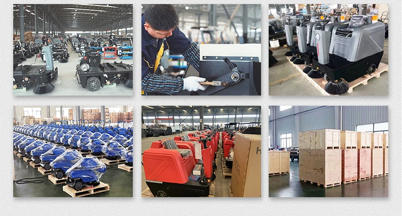 Industrial Floor Sweeper Street Road Cleaner Driving On Cleaning Machine Floor Sweeper