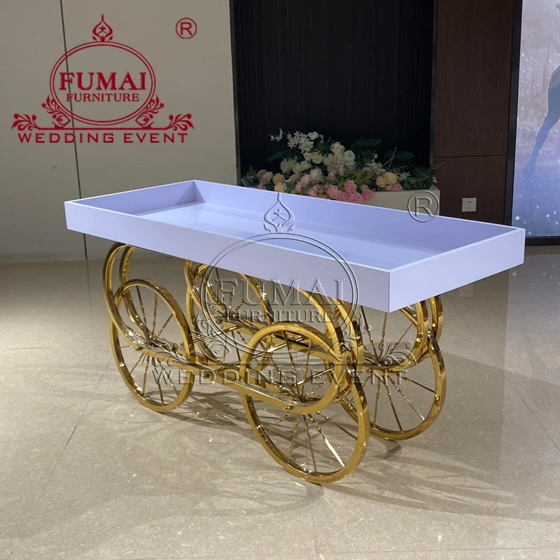 Party Decor Wedding Cart Decoration Idea Metal Cake Flower And Candy Cart With Wheels