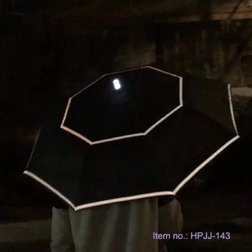 Двойной складной зонт со светодиодной подсветкой/предупредительный в ночное