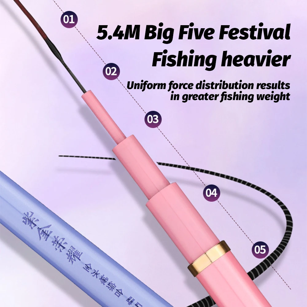 Wholesale 6H19 tonality High Carbon Telescopic Carp Fishing Rods 3.6m-8.1m for All Water Types