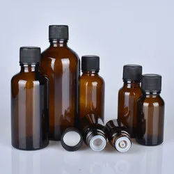Hot 5ml/10ml/15ml/20ml/30ml Essential Oil Aromatherapy Pipette Vials Containers Amber Brown Glass Euro Dropper Bottles