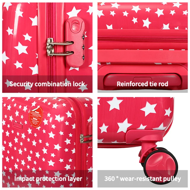 Custom PC children cute suitcase 13 20 24 29 inches travel suit case Carry on luggage sets For girl travel aeroplane