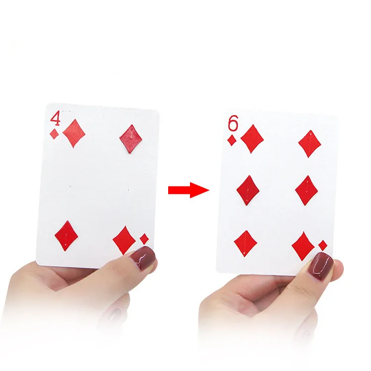 New Arrival 4 to 6 Magic Trick Card Professional Four Change To Six Magic Tricks Cards Prop Toy For Magician