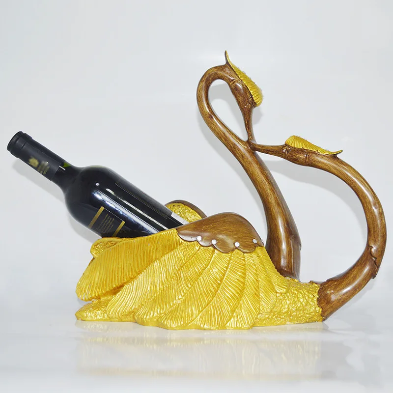 Wholesale Home Decorative Gift for Wine Lovers Wine Cabinet Swan Countertop Wine Srorage Holder Stand Rack Shelf