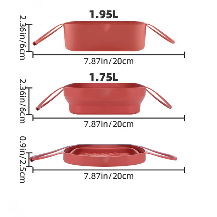 Custom Color Environmental Reusable foldable Food Silicone Air Fryer Liner Airfryer Basket Silicone Pot For Air Fryer