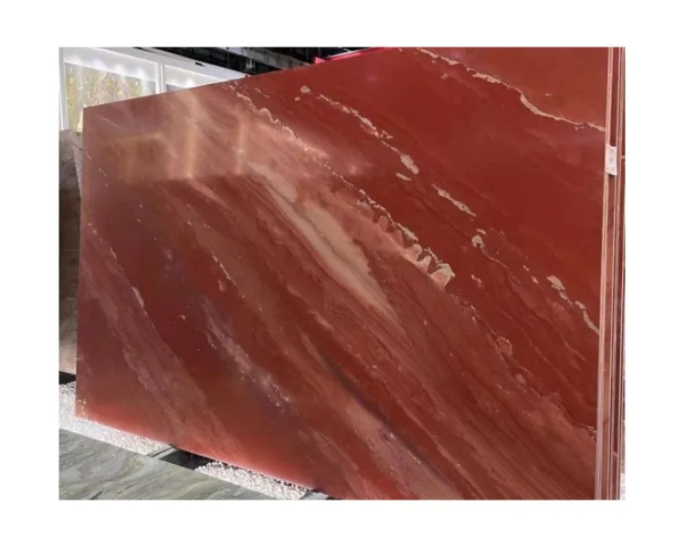 Imported Luxurious Red Marble Slab Natural Red Quartzite Countertop Slab For Indoor Flooring