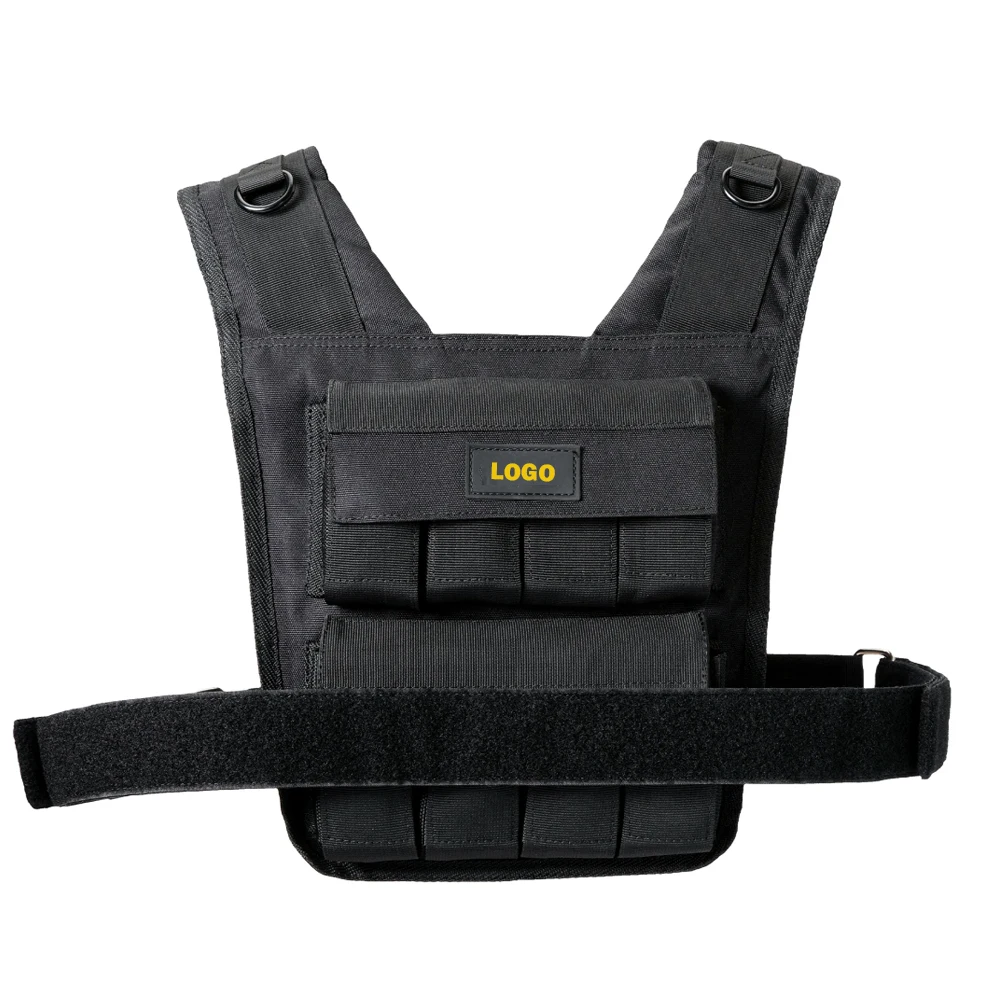 Custom Logo 10 KG Gym Power Weighted Vest Adjustable Iron Sand Leather/Oxford/Nylon Material for Fitness Training