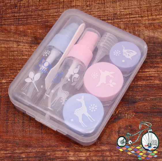 8Pcs Plastic Packaging Refillable Pet Bottle Jar Travel Beauty Kit For Ladies