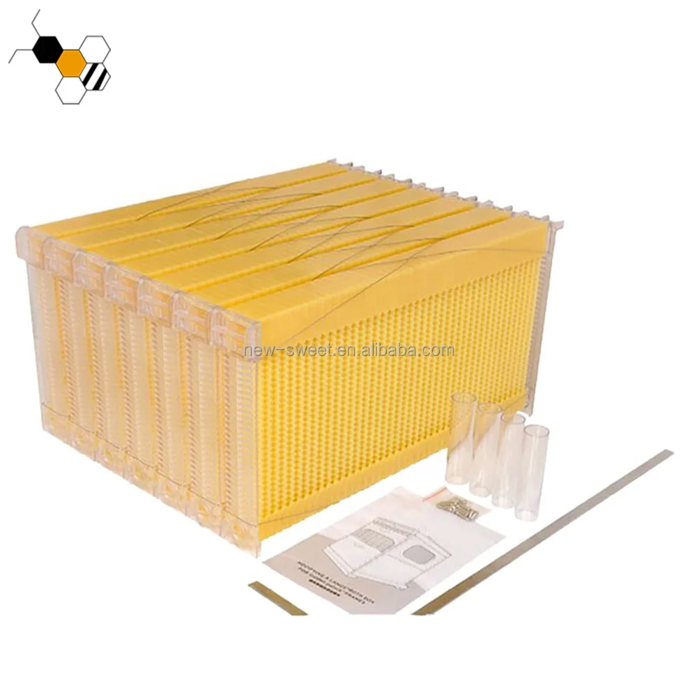 Honey Comb Box Cassette Frame 7Pcs Automatic Self-Flowing Honey Flowing Bee Hive Frames