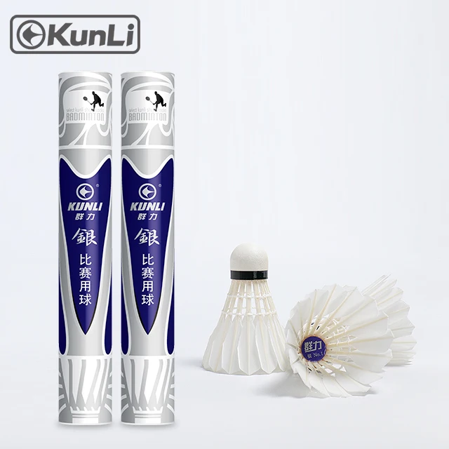 Wholesale  KUNLI  Badminton Shuttlecock Product Class A Duck Feather Shuttlecocks Badminton For Tournament