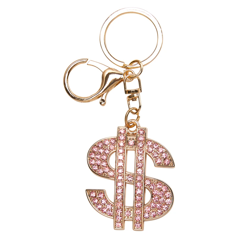 China Factory Wholesale metal gold bling and diamond Key keychain key chains