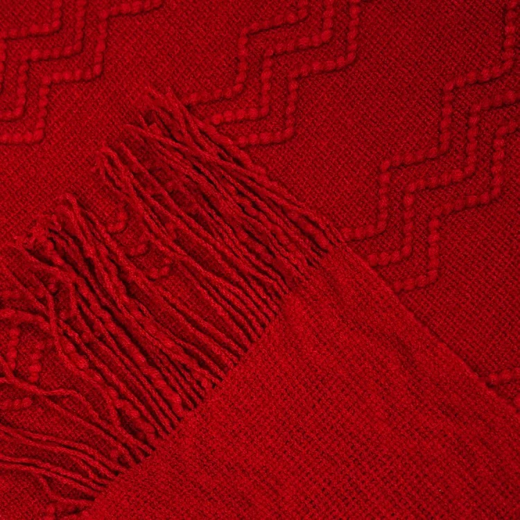 Fashion home decoraction 100% acylic soft sofa throw knitted blankets tassel baby