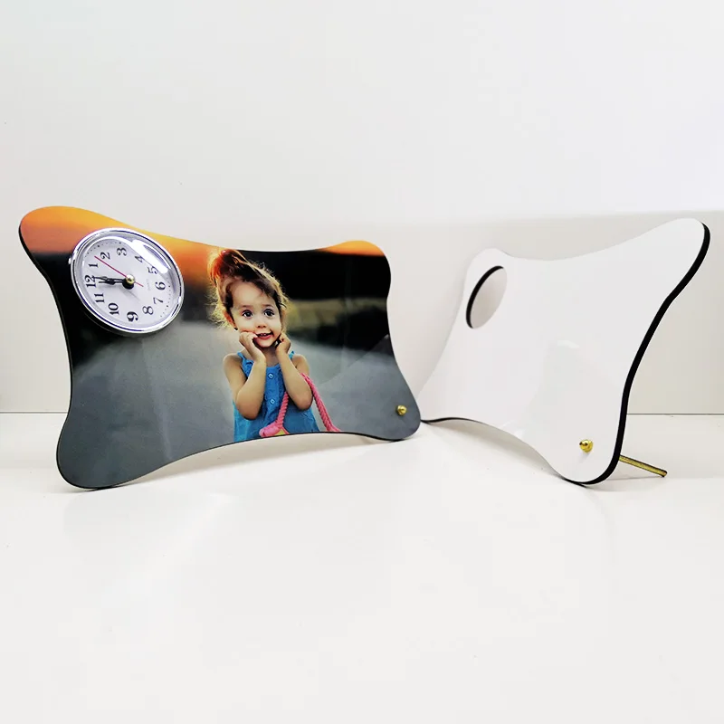 Rectangle sublimation desktop clock custom wooden table clock factory