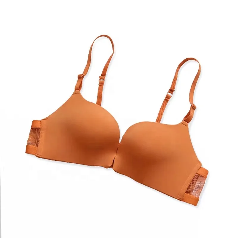 YY New front closure 32 size A B cup mesh push up gather bras and panties sets sexy young girl underwear 2 piece bra & brief set