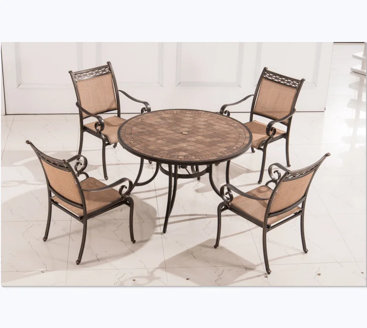 
2019 WEIHUO outdoor furniture cast aluminum dining chairs&table 