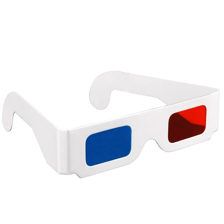 Индивидуальные одноразовые складные бумажные 3d-очки Anaglyph красного и синего
