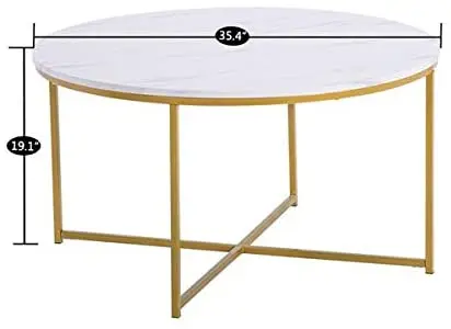 
Combohome Round Marble MDF Coffee Modern Accent Side Tea Table 