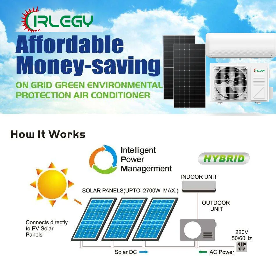 High Quality Off Grid 1HP 1.5HP 2HP 3HP Solar Cell Air Conditioner for Home Solar DC Air Conditioner